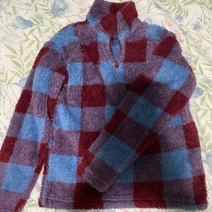 Fuzzy quarter zip sweatshirt